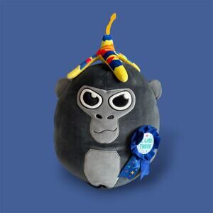 Gorilla Tag 4th Birthday Monke Doughboi Plush Makeship w/ Banana Hat & Ribbon